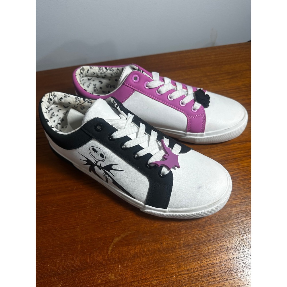 Ground Up Disney Nightmare Before Christmas Jack Sally Mismatched Sneakers White